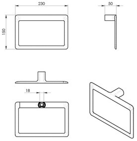 Suport pentru prosoape GEDY PI7002 Pirenei, albmat