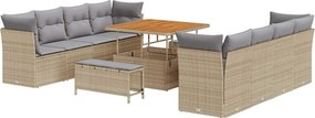 vidaXL Set de canapele pentru grădină 11 pcs bej și gri deschis