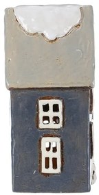 Decorațiuni de Crăciun Căsuță de iarnă, ceramică,pentru lumânare de ceai, gri