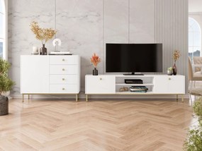 Set mobilier living Probazzo I (Alb + auriu) . 1105970