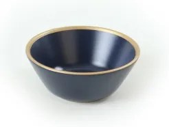 Set de veselă, 24 de piese, albastru/auriu/ceramică