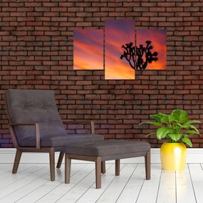 Tablou apus de soare deasupra siluetei unui copac (90x60 cm)