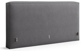 Pat matrimonial gri închis tapițat cu spațiu de depozitare cu somieră 180x200 cm Simon Olivia – Micadoni