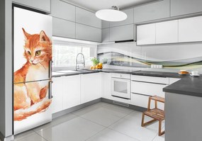 Autocolant pe frigider Red Cat