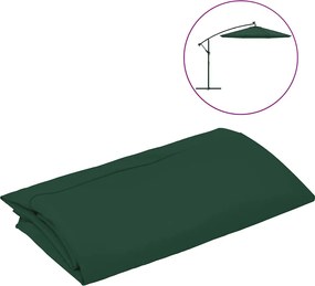 vidaXL Pânză de schimb umbrelă de soare, verde, 300 cm