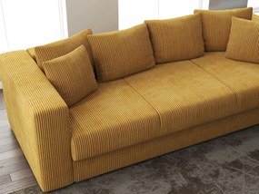 Canapea extensibilă dumonde cu ladă de depozitare si sezut confortabil din spuma high-density, Gloria Zoom Mustar 240x100 cm