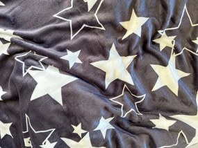Lenjerie de pat din microplus STARS gri + cearceaf din microplus SOFT 90x200 cm gri inchis
