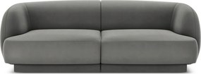 Canapea 2 locuri, Miley, Micadoni Home, BL, 184x85x74 cm, catifea, gri deschis