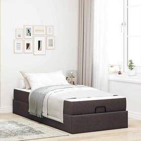vidaXL Cadru de pat Maro închis 90 x 200 cm țesătură