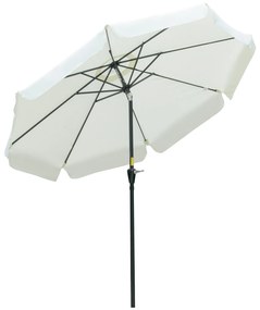 Outsunny Umbrelă de Soare pentru Grădină și Terasă, Rotundă, Rabatabilă, Protecție UV 50+, Φ266x250cm, Bej | Aosom Romania