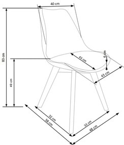 Scaun policarbonat K245 alb - H 83 cm