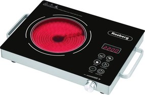 Plita cu infrarosu Rosberg R51445P, 2200 W, 28 x 36 cm, 11 trepte temperatura, Afisaj LED, Negru