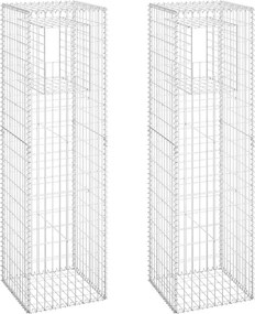 vidaXL Stâlpi tip coș gabion, 2 buc., 50x50x180 cm, fier