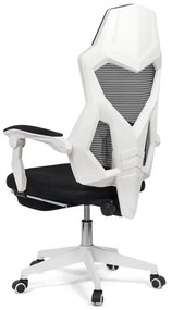 Scaun ergonomic din mesh cu suport picioare retractabil OFF 424 alb