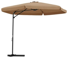 Umbrela de soare de exterior, stalp din otel, gri taupe, 300 cm Gri taupe