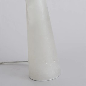 Veioza, Lampa de masa, Alabastru, Textil Alb, Linen