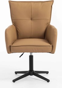 HR250CROSS Scaun Piele Ecologică Premium Soft Culoare Caramel Bază Neagră