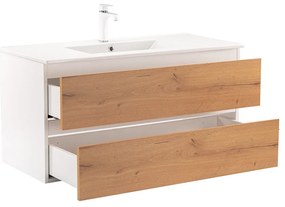 Dulap inferior Vario Forte 100 cu lavoar, stejar alb