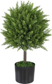 HOMCOM Plantă Artificială Cedru Rezistentă la Raze UV cu Ghiveci, Ø14,5x55 cm, Verde | Aosom Romania