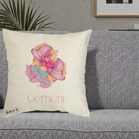 Perna Personalizata Zodie Gemeni, 40x40 cm, Ecru, Husa Detasabila, Perna Inclusa, BEKZ®