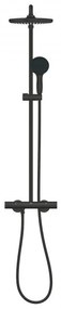 Coloana de dus cu termostat, Grohe Tempesta System 250, cu 2 tipuri de jet, negru mat, 266702431