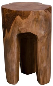 Taburet / Scaun maro din lemn cu 3 picioare Rose