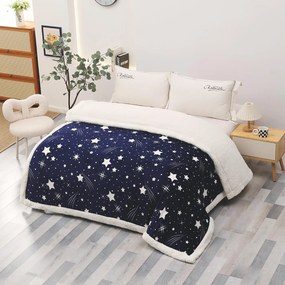 Pătură pufoasă cu blăniță, groasă 2.3 kg, 200x230 cm, PMB01
