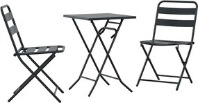 vidaXL Set Bistro de Grădină 3 pcs Antracit Oțel