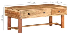Masuta de cafea, 100x50x40 cm, lemn masiv de acacia