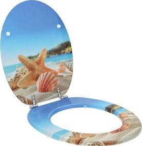 vidaXL Capac de toaletă cu închidere lentă Albastru deschis 44 x 38 cm