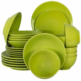 Set Complet Serviciu De Masa Lime, 24 piese, Verde