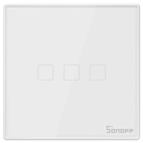 Intrerupator triplu cu touch Sonoff T2EU3C, Wi-Fi + RF, Control de pe telefonul mobil