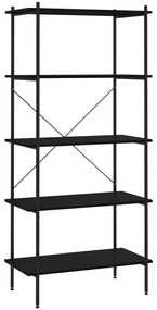 336347 vidaXL Unitate cu rafturi pe 5 niveluri, negru, 80x40x163 cm