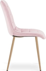 Scaun de masa SPLIT VELVET, roz deschis