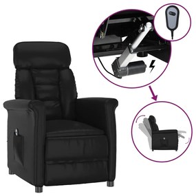 3098341 vidaXL Fotoliu rabatabil electric, negru, piele ecologică