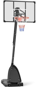 SPORTNOW Cos si suport de baschet reglabil pe inaltime cu panou robust si baza ponderata, portabil pe roti, 2,4-2,9 m | Aosom Romania