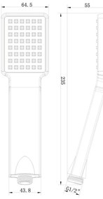 Cap de duș negru mat din plastic – Sapho