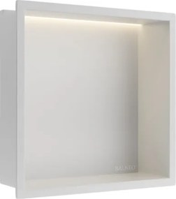 Raft incastrat patrat Balneo Wall-Box One LED cu rama 30x30x10 cm alb mat