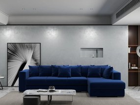 Colțar extensibil dumonde cu ladă de depozitare si sezut confortabil din spuma high-density, Gloria Royal Blue II 320x183 cm