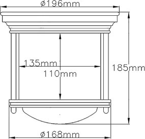 Quintiesse QN-HADRIAN-MINI-F-BR-CLEAR - Plafonieră de exterior HADRIAN 1xE27/60W/230V IP44