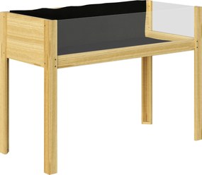 Outsunny Strat Înălțat de Grădină din Lemn cu Panouri din Acril și Orificii de Drenaj, 110x50x80 cm, Lemn Natural | Aosom Romania
