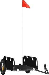 vidaXL Remorcă de bicicletă, negru, textil oxford și fier