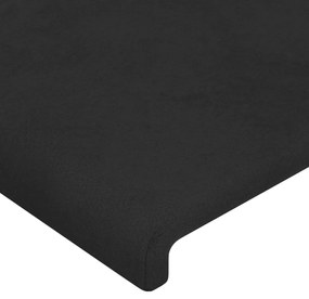 Tablie de pat cu aripioare, negru, 83x16x118 128 cm, catifea 1, Negru, 83 x 16 x 118 128 cm