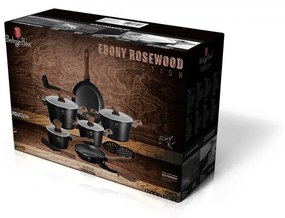 Set oale si tigai marmorate (15 piese) din aluminiu forjat Ebony Rosewood Collection Berlinger Haus BH 1537