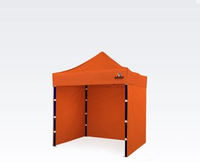 Cort de petrecere 2x2m cu 3 pereți: Adăpost din oțel cu balamale pentru grădină - cu 3 pereți - Portocaliu