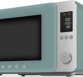Cuptor cu microunde combinat cu aer cald SMEG Collezione MOC02EGMEU, 900 W, 27 l, 25 de programe, închidere lină, setări personalizate, verde