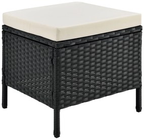 Jusky Set ratan de gradina Manacor - perne negre, albe