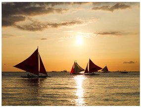 Fototapet - sailing boats - sunset