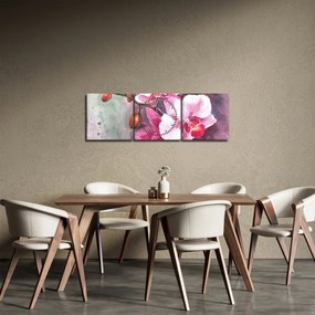 Tablou - Orhidee, acvariu (cu ceas) (90x30 cm)