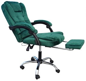 JAKS Scaun de birou reglabil din velur verde BOSS